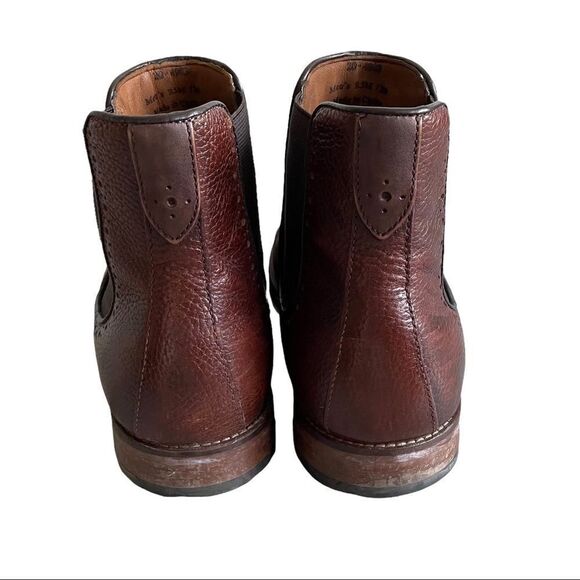 JOHNSTON & MURPHY Leather Chelsea Slip-On Ankle Boots Brown 9.5 - Picture 5 of 12